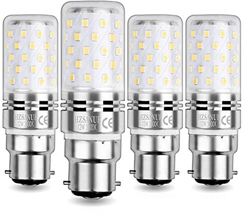 HZSANUE B22 Bombillas Maíz LED 12W, Bayoneta Cap Bombillas LED, 3000K Blanco Cálido, 1350LM, Bombillas Incandescentes de 100W Equivalentes, No Regulable, Paquete de 4
