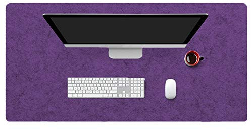 Insun Tapis de Souris en Feutre 2mm D'épaisseur Antidérapant Tapis de Bureau pour Les Jeux et Sous-main Bureau Violet 120x40cm