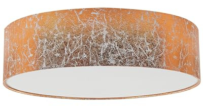 Beliani Hängelampe Deckenleuchte kupfer Stoff modern Rena