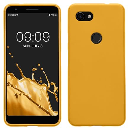 kwmobile Hülle kompatibel mit Google Pixel 3a Hülle - weiches TPU Silikon Case - Cover geeignet für kabelloses Laden - Honiggelb