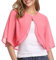 Ladiery Châle en mousseline de soie pour femme, cardigan à manches courtes, ouvert sur le devant, boléro court pour robe de soirée, cape de mariage, rose, XL