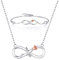 BlingGem Parures pour Femme Ensemble de Bijoux en Argent 925/1000 Sterling Infini Rose Fleur Ensemble de Collier Fille Cadeau pour Petite Amie