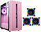 Pink Gaming Case,Mid-Tower PC Gaming Case ATX/M-ATX/ITX, Front I/O USB 3.0 Port,Transparent Side Panel,6 Fan Position,Water-Cooling Ready (Color : Pink, Size : 3 fan)