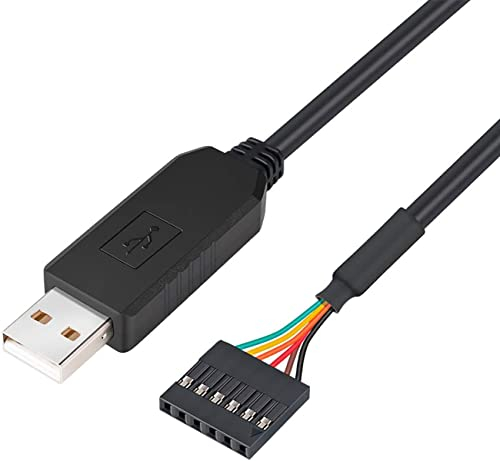 DTECH FTDI USB zu TTL Seriell Adapter 5V UART Kabel 6 Pin Buchse Header FT232RL Chip Datenkabel für Windows 10 8 7 Linux MAC OS (1 Meter, Schwarz)