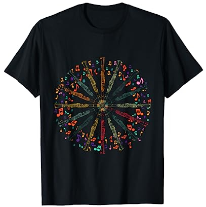 Marschkapellen Musik Geschenk Farbenfrohes Klarinette T-Shirt