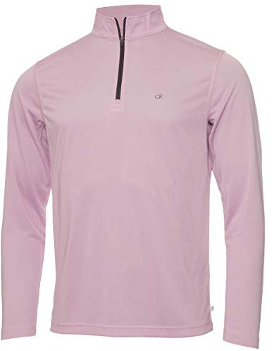 Calvin Klein Mens Harlem 1/4 Zip Pullover - Purple - L