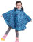 Gaga city Regenkleidung Kinder Mädchen & Jungen Regencape Regenmantel mit Regenponcho Aufbewahrungstasch Blaue Blumen/XL