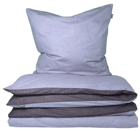 Schiesser Bettwäscheset Doubleface - Renforcé - 2-teilig - 155 x 220 cm - Blau