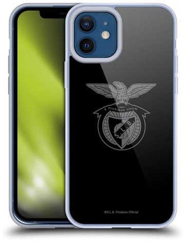 Head Case Designs Offizielle S.L. Benfica Schwarz 2021/22 Crest Soft Gel Handyhülle Hülle kompatibel mit Apple iPhone 12 / iPhone 12 Pro