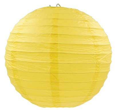 10cm-50cm Runde Reispapierlaternen Lampion Kugeln für Hochzeit Geburtstag Party Dekoration Dekor Geschenk Handwerk DIY Lampion Laternen-zitronengelb, 14inch 35cm