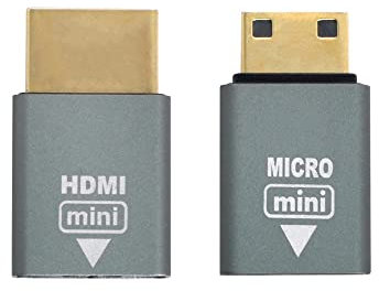 Xiwai Lot de 2 adaptateurs micro HDMI femelle vers mini mâle et HDMI 1.4 mâle 4K @ 60 Hz