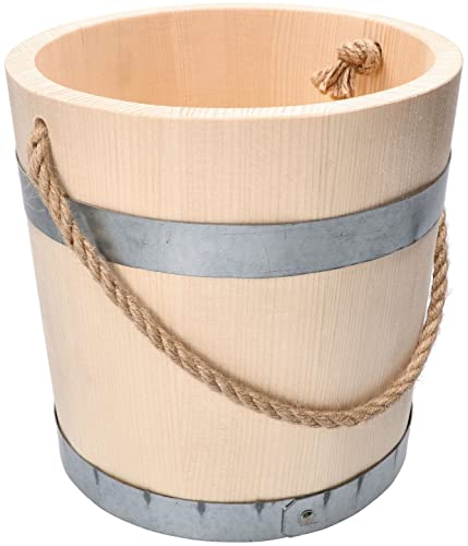 KOTARBAU® Holzeimer Holzfass Holzkübel Blumentopf Blumeneimer mit Schnurhenkel