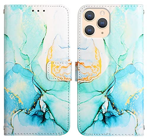 LEMAXELERS iPhone 11 Pro Max Phone Case iPhone 11 Pro Max Cover,Glitter Marble PU Leather Flip Wallet Case Magnetic Stand Card Slot Folio Bumper Case for iPhone 11 Pro Max,YB2 Marble Green