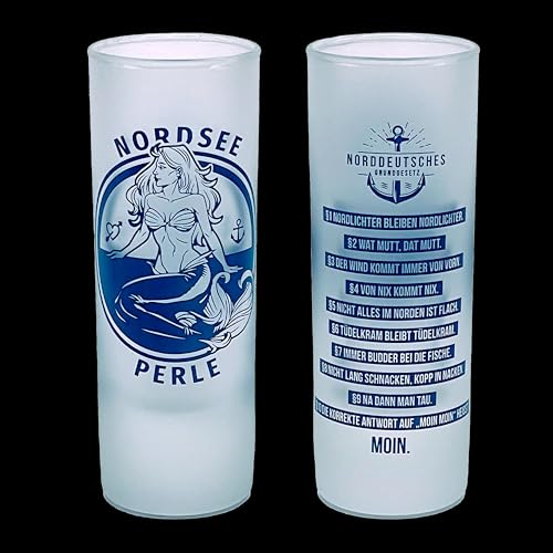 3forCologne Schnapsgläser 6,5cl | 6er Set | Nordsee Perle | Pinnchen, Shotgläser, Tequila, Vodka, Obstler, Grappa, in einer Geschenkverpackung mit integr. Pinnchen-Träger.| MADE IN GERMANY