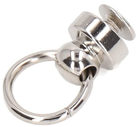 Bottoni a Testa Sferica, 200 Set Rivetti per Chiodi in Ottone da 9 Mm con Anello di Trazione e Vite Prigioniera Grandi Borchie a Sfera in Ottone Rivetti Kit di Conversione per Pochette(D'argento)