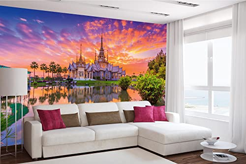 Vlies Fototapete WAT THAI 375 x 250 cm (inkl. Kleister) - Vlies Tapete, Wandtapete, Wandbilder - Tapete für Wohnzimmer Schlafzimmer, Büro, Küche - Montagefertig