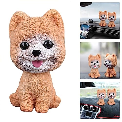 Cars Voiture Decoration Accessoire Interieur Figurine Animaux Chien Tete Qui Bouge Tableau de Bord Deco Rigolo Cadeau, Beige