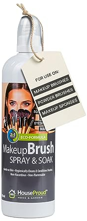 Professional 2in1 Spray or Soak Makeup Brush Cleaner Liquid 500ml - Fast Drying, Non Hazardous, Non Flammable, Scentless Eco Formula for Hygienically Cleaning Make Up Brushes and Sponges