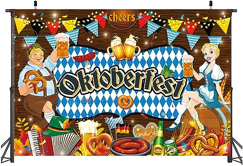 Oktoberfest Foto Requisit Banner - Bayerische Deko 150 x 100cm - Party Backdrop Dekoration