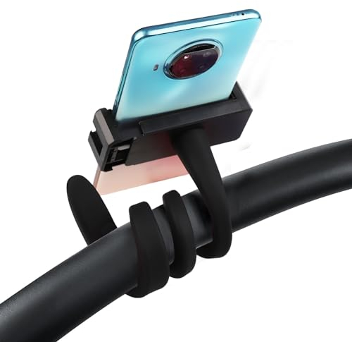 LLMSIX Soporte de teléfono para cochecito portátil, soporte para teléfono de bicicleta, soporte flexible para teléfono, accesorios universales para cochecito con agarre de brazo de silicona