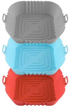 Donda's House® Pack 3 Ud de Molde silicona freidora de aire. Moldes para Air Fryer. Molde silicona sin BPA.