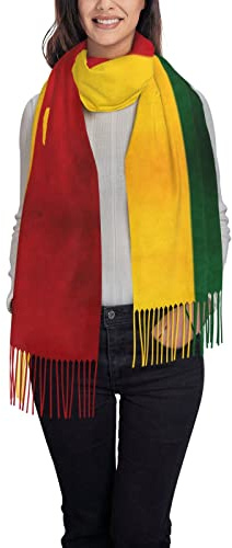 NLWQEKV Reggae-Rasta-Flagge, Poncho, Winter, großer Schal, Schal, Bandana, Halstuch für Damen