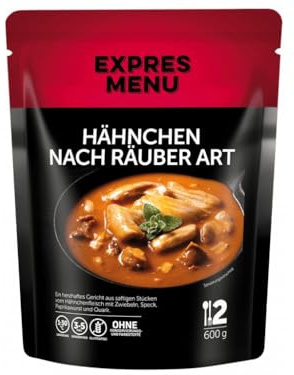 EXPRES MENU | Herzhaftes Hähnchen auf verschiedene Arten, präsentiert als schmackhaftes Hähnchen nach Räuber Art für eine köstliche und praktische Mahlzeit | 2 Portionen