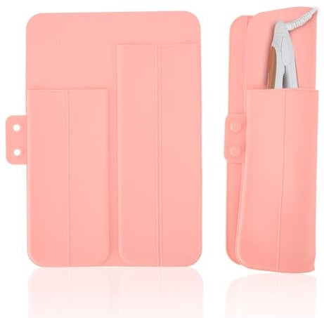 Heat Mat for Hair Straighteners,Silicone Curling Iron Heat Resistant Mat Anti Slip Stripe Hair Iron Pouch Holder Pouch Insulation Bag for Travel Flat Hair Styling Tools