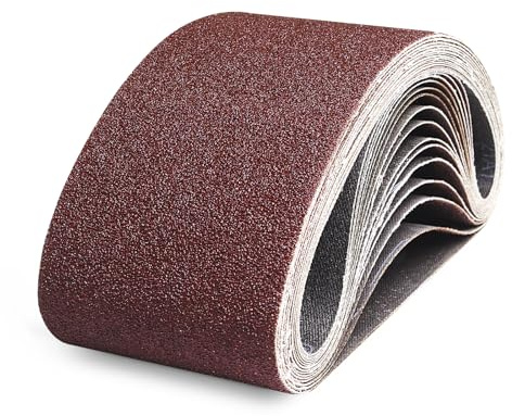 15 Pièces Bande Abrasive 100 x 610 mm, Bandes Abrasives Mixte (3 x Grains 80/120/150/240/320) Ensemble de Bandes Abrasives, pour Ponceuses à Bande