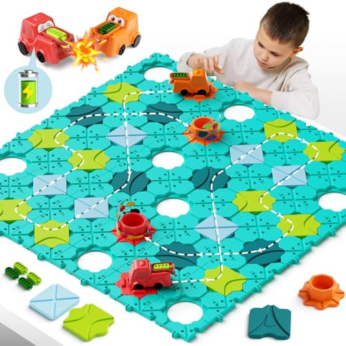 Kinderspielzeug STEM Brettspiele, logischer straßenbauer Brain Teasers Puzzles Spiele für 4 5 6 7 Jahre Jungen Mädchen, großes Brett Labyrinth Spiele für Multiplayer Montessori Geschenke (Grün)