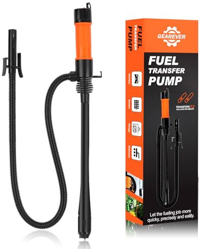 GEAREVER 2.6 GPM Elektrische Kraftstoff Umfüllpumpe Flüssigkeitstransferpumpe, Batteriebetriebene Siphon Pumpe Tragbare Automatische Absaugung Pumpe Benzin Gas