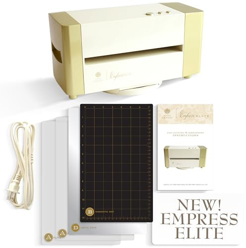 Anna Griffin Empress Elite Stanzmaschinen mit großen Platten - 10% schnellere elektrische Stanz- und Prägemaschine für Kartenherstellung, Prägewerkzeug zum Basteln, Komplettset mit großen Platten