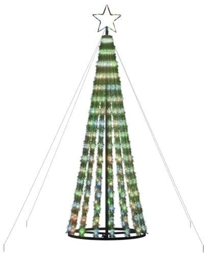 Tidyard Weihnachtsbaum,Beleuchtet Lichterkette Christbaum mit 275 LEDs, LED Tannenbaum Kegelform Lichterbaum mit 8 Beleuchtungsmodi,Weihnachtsbeleuchtung Weihnachtsdeko,Weihnachtsdekoration 180 cm
