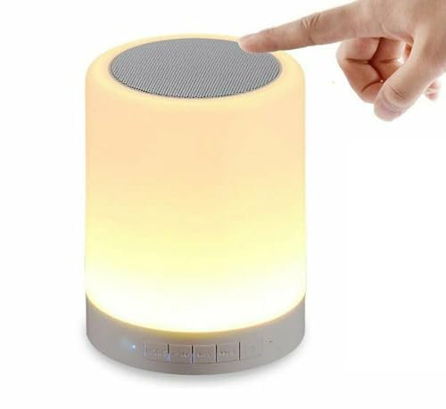 SH-RuiDu Bedside Table Lamp with Bluetooth Speaker, Touch Sensor Control LED Night Light Desk Lamp with 7- Color Changing and 3 Adjustable Brightness for Adults Teenage Girls Boys