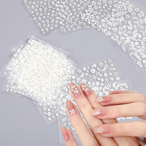 30 Blatt 3D Nagelsticker Frühling Blume Nagelaufkleber Selbstklebend Nail Art Sticker Blumen Dekoration Nageldesign Zubehör