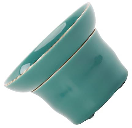 Cabilock Filtro De Té Cerámico De Porcelana Vintage Colador Con Base De Soporte Para Ceremonia Del Té Resistente Al Calor Color Verde Azul Turquesa Accesorio Esencial Uso Doméstico y Oficina