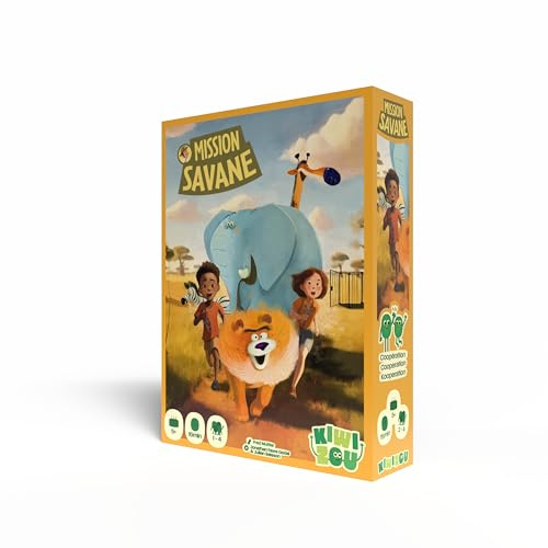 Blackrock Games Mission Savane – kooperatives Gesellschaftsspiel – Spiel für Kinder ab 5 Jahren – 1 bis 4 Spieler – Strategie, Reflexion – schnelle Spiele – einfache Regeln – ideal in der Familie