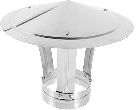 TOGEVAL Stainless Steel Chimney Cap Rainproof Cover 10cm Diameter Outdoor Roof Vent Protector for Smoke Tube Ventilation