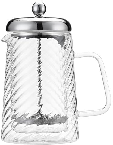 Café Olé Rotolo 8 Cup Cafetière, Double Wall Insulated, Glass and Stainless Steel