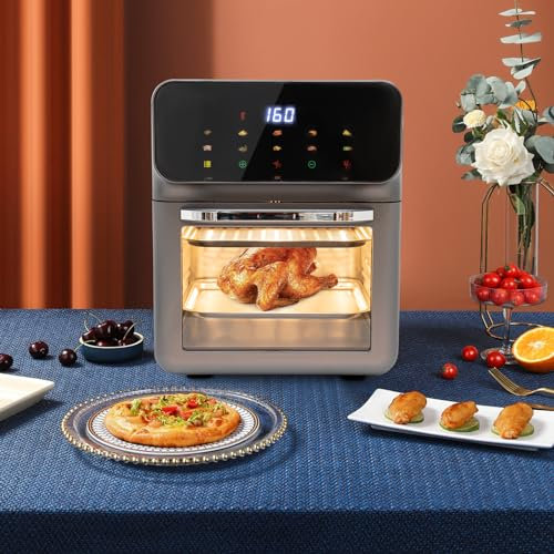 13L Elektrobackofen Elektroofen LCD-Touchscreen Visuelle Funktion Backofen Tischplatte Backöfen Für Auftauen Backen und Grillen gegrilltes Fleisch Pizza Fisch gegrilltes Gemüse Toast usw 1350W