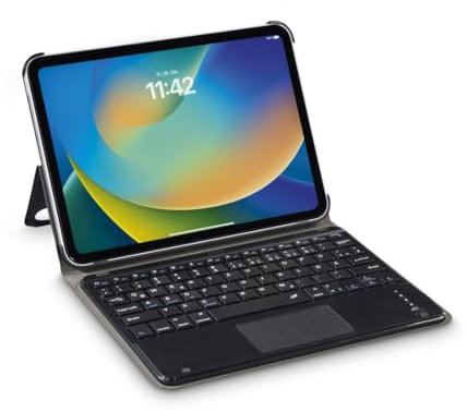 Hama Hülle mit Tastatur für iPad 11 2025 und iPad 10.9 2022 (Bluetooth, mit Touchpad, Standfunktion, magnetische Tablethülle, Tablet Case, für Apple, herausnehmbare Tastatur) schwarz