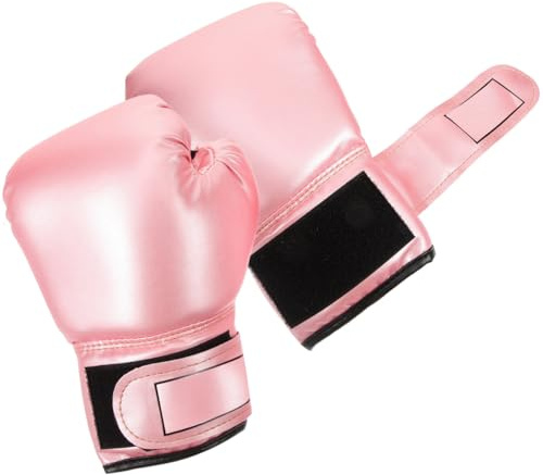 VICASKY Kids Boxing Gloves - Extended Wrist Support 6oz Sparring Gear for Home Workout (Ages 6-12) Pink PU Leather Punching Bag Mitts Gift for Girls Boys Training