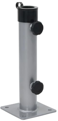 Brokky 4003374 Base per Ombrellone per Palo da Ø38/48 mm Argento in Acciaio Supporto Tubolare Tubo di Ricambio per Base ombrellone in graniglia Cemento