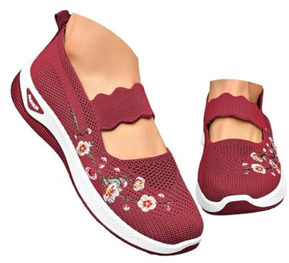 2026 Zapatos Ortopédicos Mujer Verano con Malla Zapatillas Comodos Ligeros sin Cordones Deporte Zapatillas Ortopédicas de Plataforma Transpirables Antideslizantes Soporte de Arco Sandalias Caminar