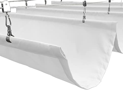 Individueller wasserdichter einziehbarer Pergola-Überdachungs-Schatten, Outdoor-Terrassen-Markisenabdeckungs-Kits, regendicht Schiebe-Draht-Decksegel für Hof und Veranda (weiß)