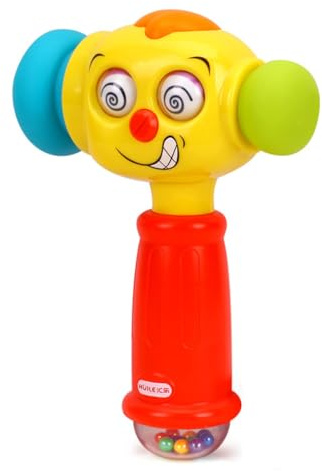 QUXVUIS Martillo de Juguete para bebé, Juguete para martillar con luz de Sonido Musical, Juguetes para niños pequeños Que Funcionan con batería, Entretenimiento Ejercicio Manual para Padres e Hijos