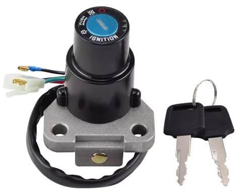 Pizgear Motorcycle Ignition Switch Lock with Keys, for Pulse, Adrenaline Sinnis Apache 125, for Lexmoto Pulse Adrenaline 125, Ignition Key Switch Lock