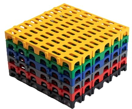 Baldosas entrelazadas con orificios de drenaje, tapete acolchado modular entrelazado for drenaje, piscina, patio, balcón, perrera, gallinero, rejilla for pisos(Green,16pcs)
