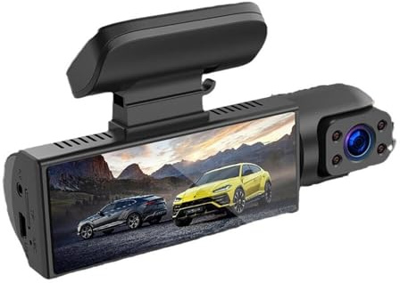 AMRTTWY Caméra de Tableau de Bord, Dashcam WiFi avec Double Objectif Haute Définition