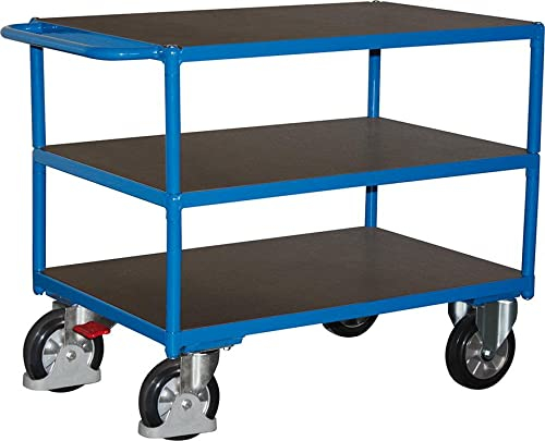 Schwerlast Tischwagen mit 3 Ladeflächen Traglast (kg): 1000 Ladefläche: 1195 x 800 mm RAL 5010 Enzianblau